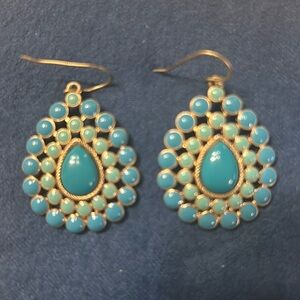 Turquoise/gold earrings nice quality